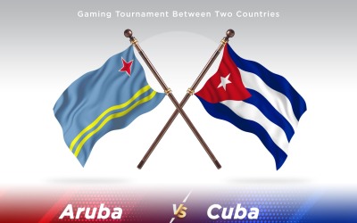 Aruba kontra Kuba två flaggor