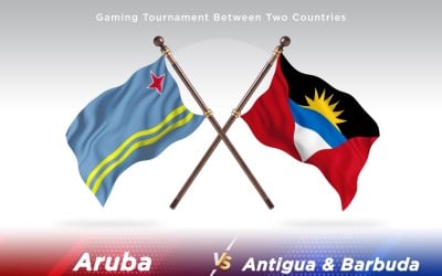 Aruba versus Antigua &amp;amp; Barbuda Two Flags