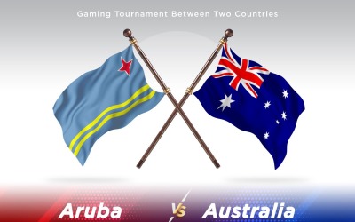 Aruba versus Australië Twee vlaggen.