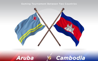 Aruba versus Cambodia  Two Flags