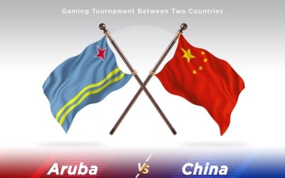 Aruba versus China Two Flags