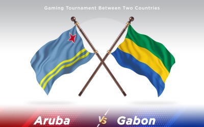 Aruba versus Gabon Two Flags