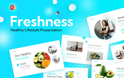 Friskhet Hälsosam livsstil Ren PowerPoint presentationsmallar