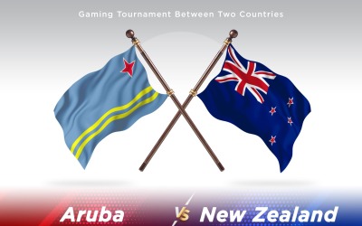 Aruba contre la Nouvelle-Zélande deux drapeaux