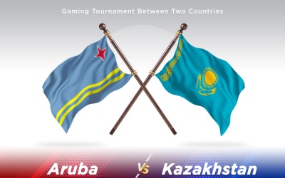 Aruba kontra Kazakstan Två flaggor