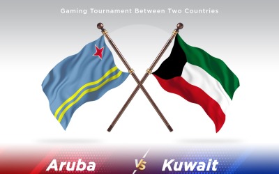 Aruba kontra Kuwait två flaggor