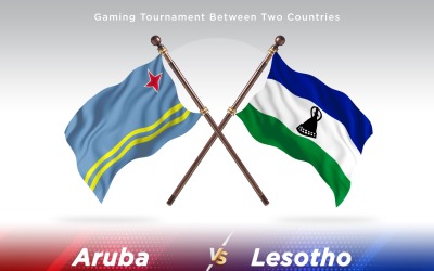 Aruba kontra Lesotho två flaggor