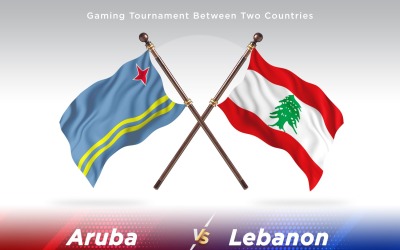 Aruba kontra Libanon två flaggor