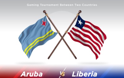 Aruba kontra Liberia två flaggor