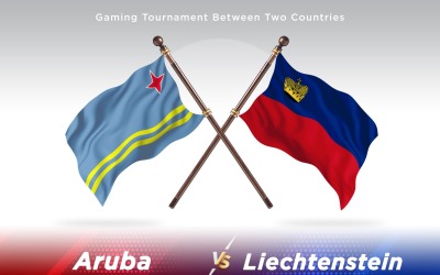 Aruba kontra Liechtenstein Två flaggor