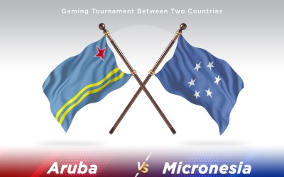 Aruba kontra Mikronesien Två flaggor