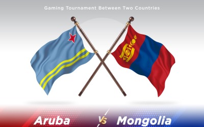 Aruba kontra Mongoliet två flaggor