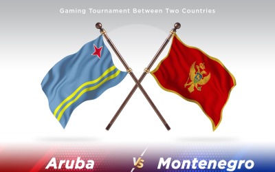 Aruba kontra Montenegro Två flaggor