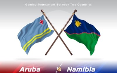 Aruba kontra Namibia två flaggor