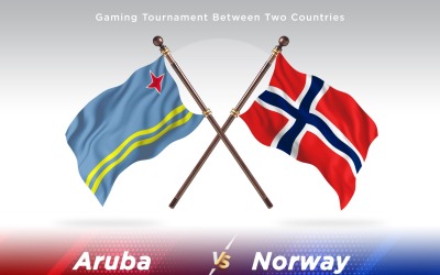 Aruba kontra Norge två flaggor