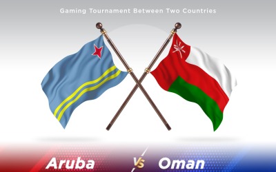 Aruba kontra Oman två flaggor