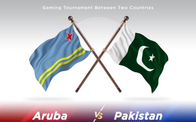 Aruba kontra Pakistan två flaggor