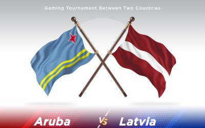 Aruba versus Latvia Two Flags