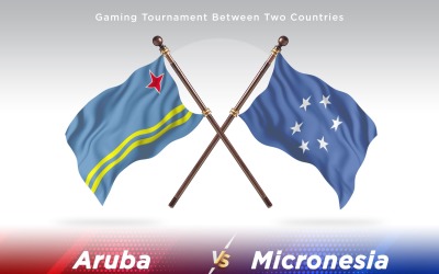 Duas bandeiras Aruba versus Micronésia