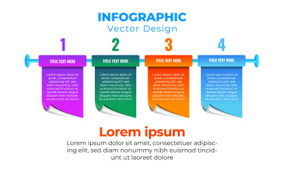 Ilustracja wektorowa Infografika szablon projektu z 4 koncepcjami