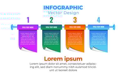 Modèle de conception d'infographie d'illustration vectorielle avec 4 concepts