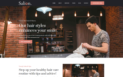 Modelo de HTML para salão de cabeleireiro e beleza, barbearia