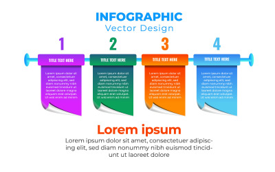Plantilla de diseño de infografía de ilustración vectorial con 4 conceptos