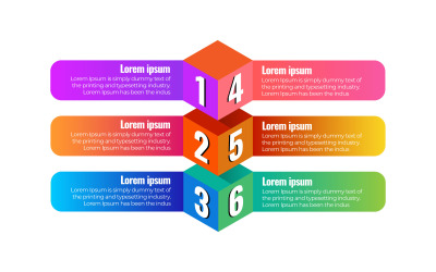 Vector illustratie infographic ontwerpsjabloon met 6 opties of stappen