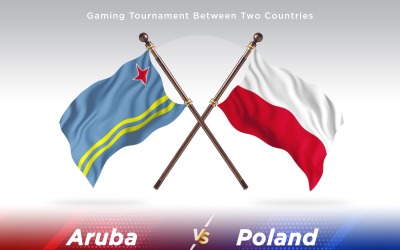 Aruba contre Pologne deux drapeaux