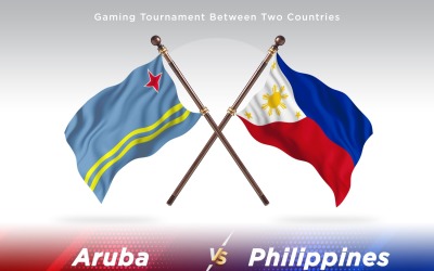 Aruba gegen Philippinen Zwei Flaggen
