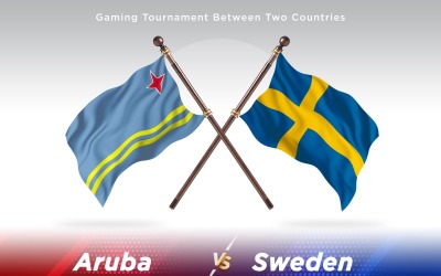 Aruba gegen Schweden mit zwei Flaggen
