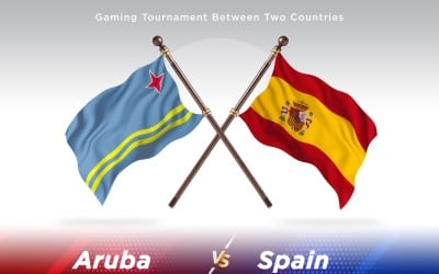 Aruba gegen Spanien Zwei Flaggen