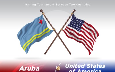 Aruba gegen Vereinigte Staaten von Amerika Two Flags