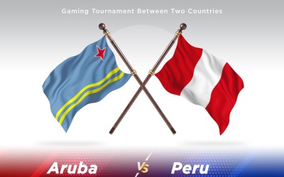 Aruba kontra Peru två flaggor
