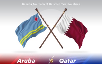 Aruba kontra Qatar två flaggor