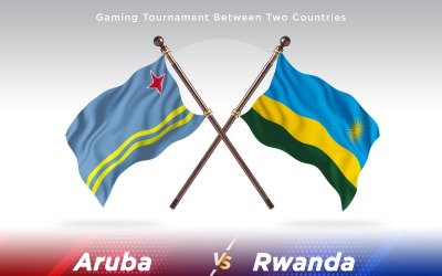 Aruba kontra Rwanda två flaggor