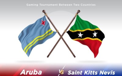 Aruba kontra Saint Kitts och Nevis två flaggor