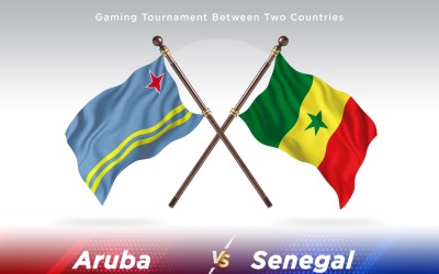 Aruba kontra Senegal två flaggor