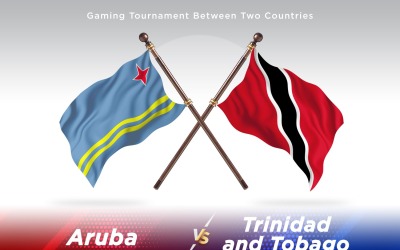 Aruba kontra Trinidad och Tobago två flaggor