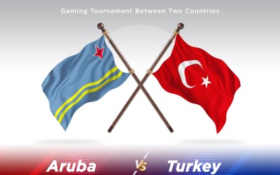 Aruba kontra Turkiet två flaggor