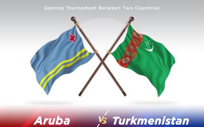 Aruba kontra Turkmenistan två flaggor