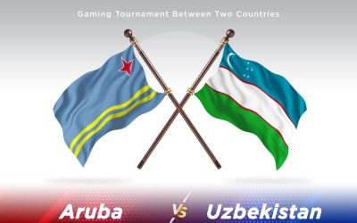 Aruba kontra Uzbekistan två flaggor