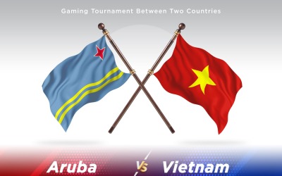 Aruba kontra Vietnam två flaggor