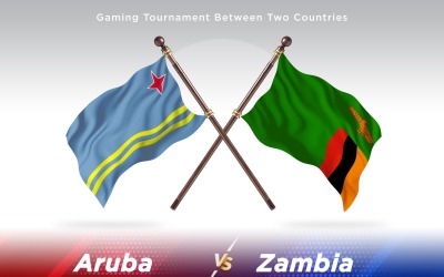 Aruba kontra Zambia två flaggor