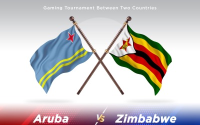 Aruba kontra Zimbabwe två flaggor