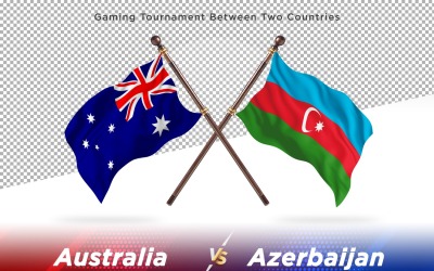 Australien kontra Azerbajdzjan två flaggor