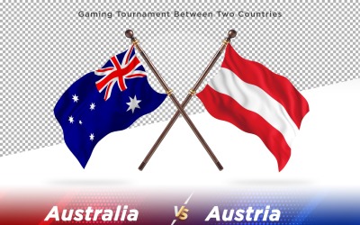Australien kontra Österrike Två flaggor