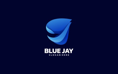 Blue Jay Bird Logo mit Farbverlauf