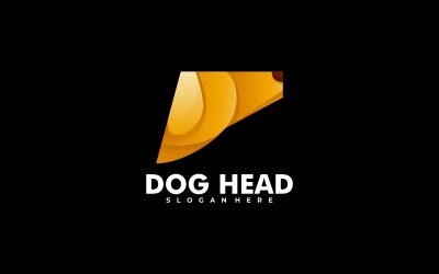 Stijl van het logo met gradiënt van het hoofd van de hond