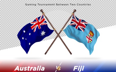 Australie contre Fidji deux drapeaux
